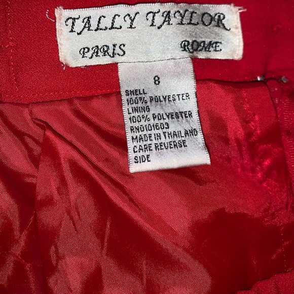 Tally Taylor Red Skirt Suit Set vintage Paris Rome 8 - Picture 5 of 6